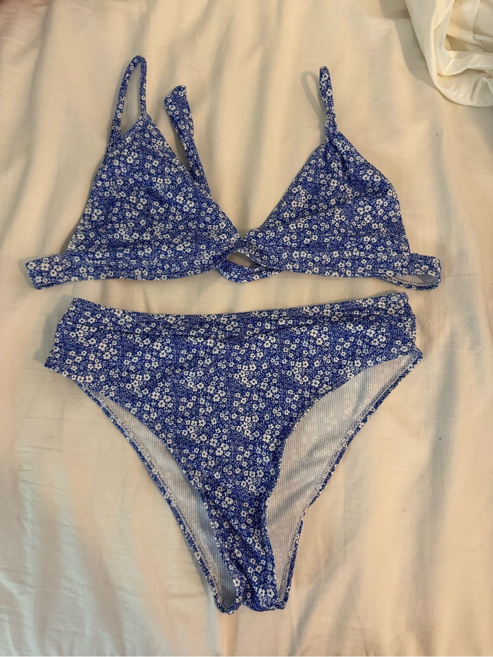 SHEIN Blue Floral Two-Piece Bikini Set